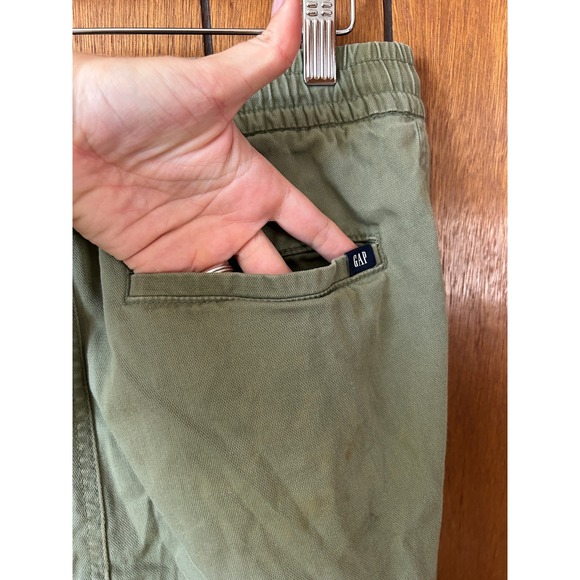 GAP Green Cotton Parachute Joggers Drawstring Size Medium - Picture 7 of 10